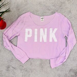 PINK lilac raw hemline top